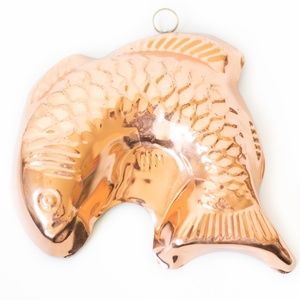 Vintage Copper Mold Leaping Fish Kitchen Decor